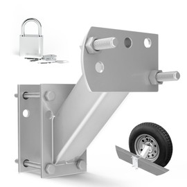 FIERYRED Trailer Spare Tire Mount with Lock, 120LBS Spare Tire Carrier for Utility Trailer and Boat, Tire Holder Bracket Fits 4 & 5 Lugs Wheels, Hold 3.94”, 4”, 4.25” and 4.72” Bolt Pattern