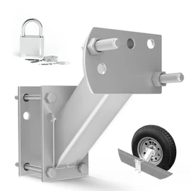 FIERYRED Trailer Spare Tire Mount with Lock, 120LBS Spare Tire Carrier for Utility Trailer and Boat, Tire Holder Bracket Fits 4 & 5 Lugs Wheels, Hold 3.94”, 4”, 4.25” and 4.72” Bolt Pattern