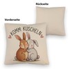 speecheese Komm kuscheln Kissen mit Leinenoptik mit Kaninchen Weiches ZierKissen