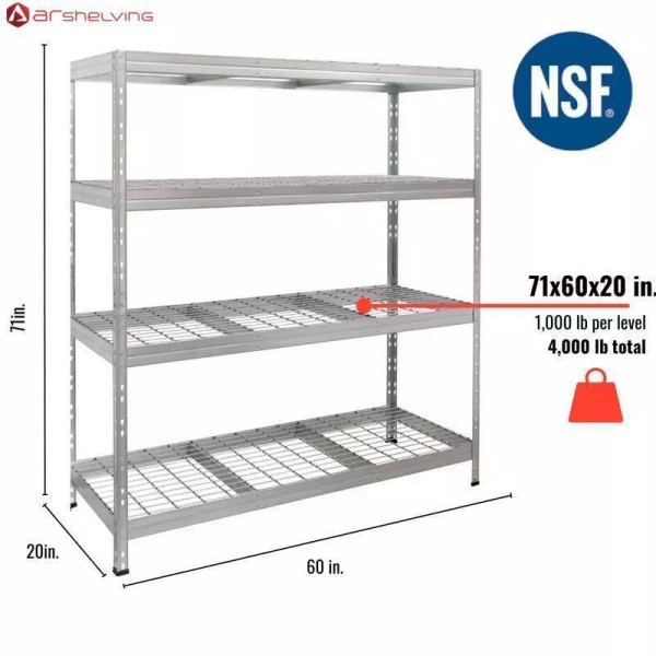 Ar Shelving Wire Heavy Duty 71 in. H X 60