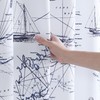 MVSUTA Aviation Blue Polyester Shower Curtain,Printed White Vacation Ocean Waterproof