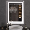LOAAO 24"X32" LED Bathroom Mirror Black Framed, Anti-Fog, Dimmable, Lighted