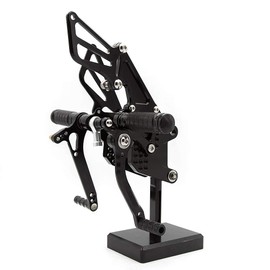 CNC ZX10R 06-10 Motorcycle Adjustable Rearsets Foot Pegs Rear Set Footpeg Brake Shift Pedal Compatible with Ninja ZX10R ZX 10R ZX-10 2006-2010 Black