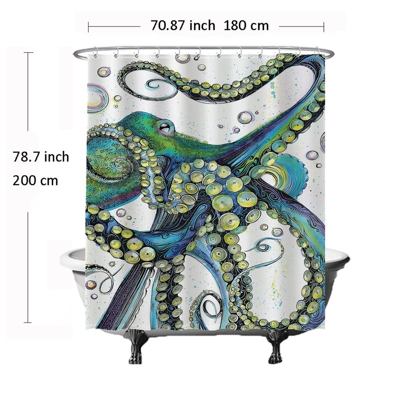 Ulticool Shower Curtain - Squid Calamari Sea Nature - 180