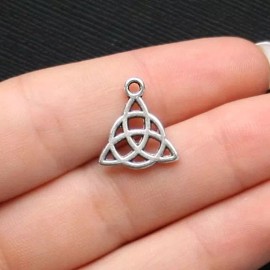 Unbranded 10 Celtic Knot Charms Antique Silver Tone 2 Sided Simple yet Classic - SC2088