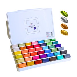 Gouache Paint Set 42x50ml/1.7oz With Lids - 24 Metallic and 18 Basic Colors