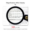 HYRZD 10X Pocket Magnifying Glass,mini Folding Magnifier With Black Leather