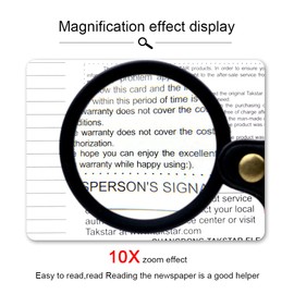HYRZD 10X Pocket Magnifying Glass,mini Folding Magnifier With Black Leather Case 360° Rotating Magnifier suitable For Reading books magazines jewelry