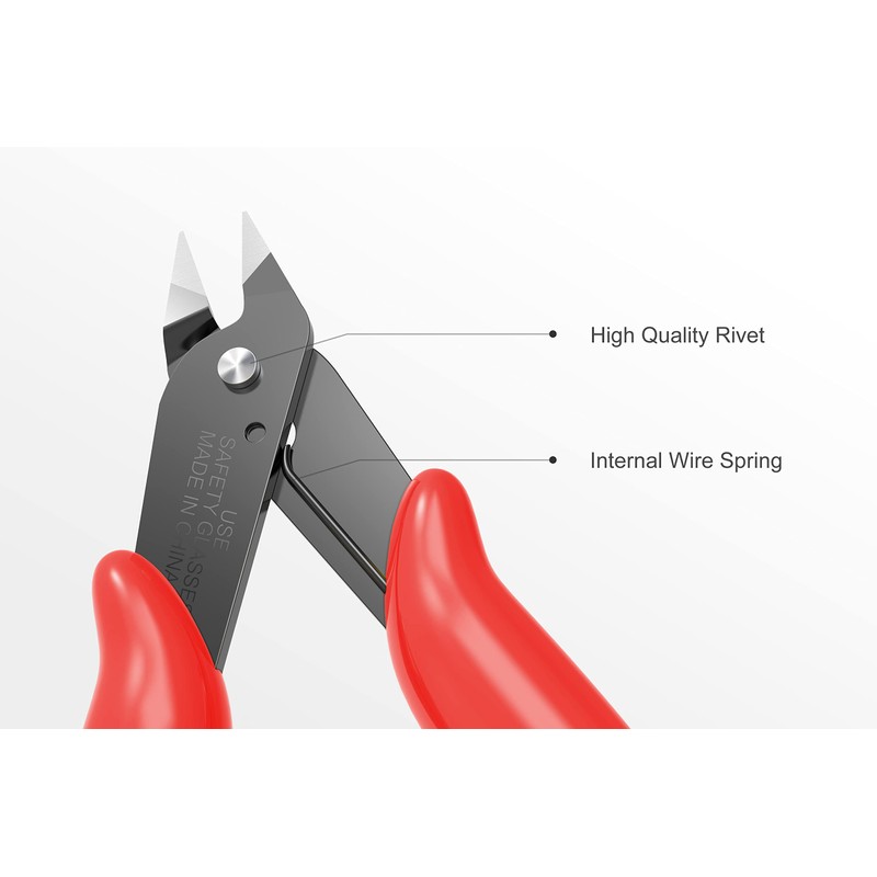 HongWay 5pcs Wire Cutters, Micro Flush Cutters with Spring, Wire