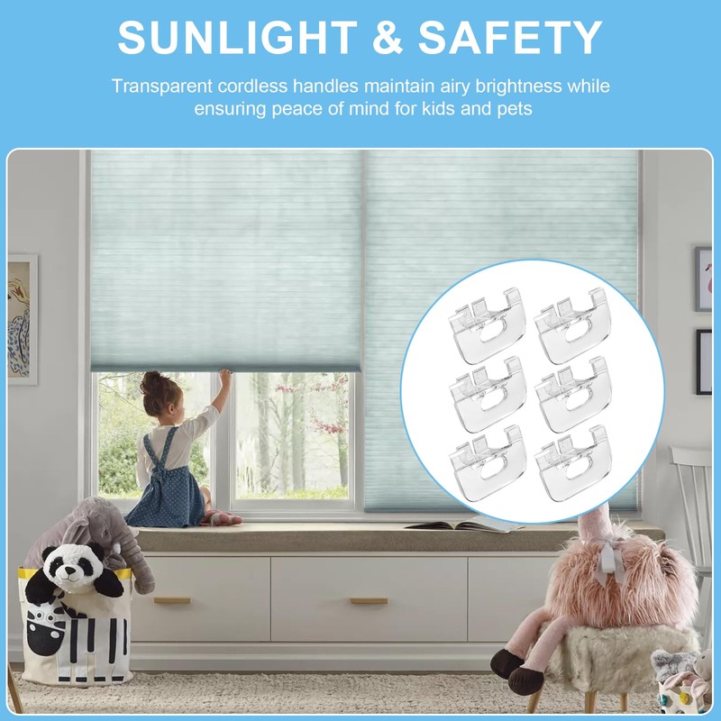 6 Pack Cordless Honeycomb Shade Lift Handles for Graber and