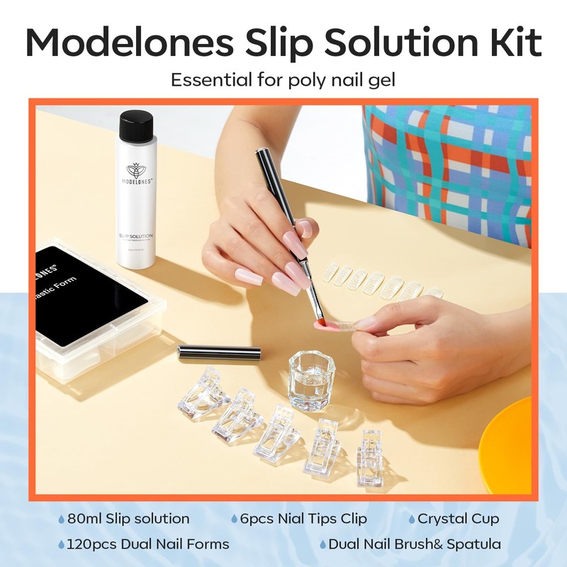 modelones Slip Solution for Poly Gel, 2.8oz Anti-Stick Liquid for