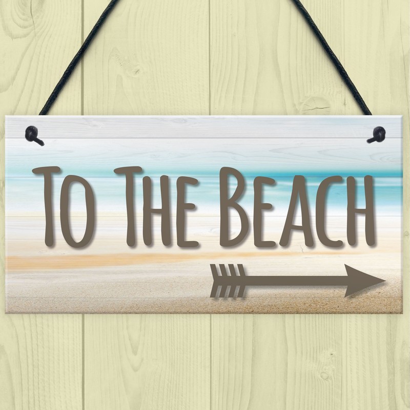 RED OCEAN To The Beach Arrow Nautical Seaside Marine Theme