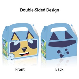 Meet-shop Candy Box Bluey Superhero Boxes 12 Pieces 16 x 9.5 cm Cardboard Birthday Party Christmas Picnic Surprise Graduation Festival