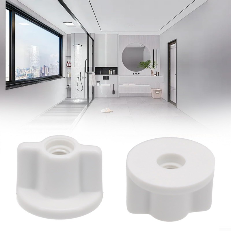 2 x RELIABLE 6MM TOILET LID SCREW NUTS - WHITE
