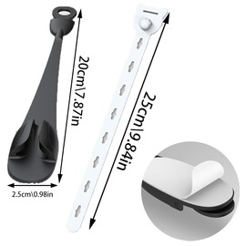 4 pcs Cord Organizer, BOSOIRSOU Silicone Cable Straps for Appliances, Self-Adhesive Cord Bundlers Cord Holder Cable Management, Reusable Cable Ties Wire Organizer