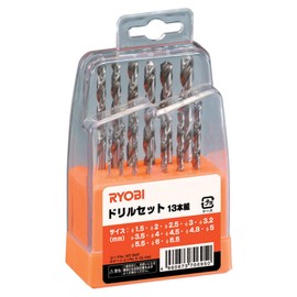 Kyocera 6076047 Old Ryobi Drill Set for Drivers, Set of 13 (for Ironwork) 0.06 - 0.26 inches (1.5 - 6.5 mm)