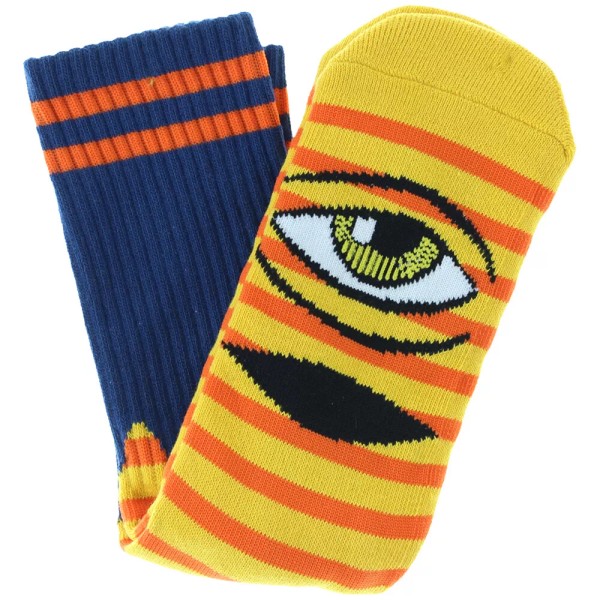Toy Machine SECT EYE STRIPE CREW Skateboard Socks 1 PAIR