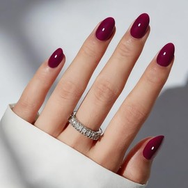 modelones Kit de uñas postizas ovaladas cortas a presión con pegamento, adhesivos, lima, almohadilla de preparación y palito de manicura, 32 unidades,