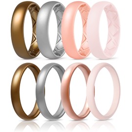 Egnaro Engagement Rings Women, Thin and Stackable Rings Silicone Women Wedding Bands，Rubber Promise Rings for Gift, Anniversary Ring for Work Out- 2.5mm Width - 1.8mm Thick