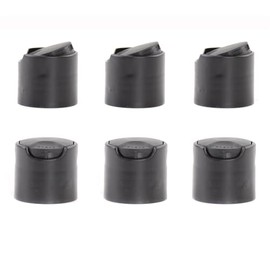 6PCS Shampoo Bottle Lids Black Disc Lotion Caps Flat Shoulder Bottle Cover Replacement Pump Black Plastic Disc Top Lids for Shampoo Lotion Conditioner(20/410)