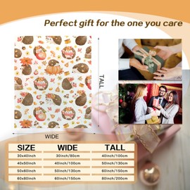 Hedgehog Blanket, Fall Hedgehogs Blankets, Gift for Girls Hedgehog Lover, 30"x40" Soft Lightweight Plush Throw Blanket for Couch Bed Sofa Decoration