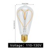 Light Bulb Love Peach Heart Shaped Transparent LED Filament Lamp