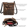 Cochoa Small Women Real Leather Crossbody Triple Zip Vintage Sling