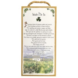 Irish He Is - Irishman Poem - 5x10 Inch Hanging Wooden Plaque