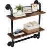 Merapi 24" Industrial Floating Shelves with Tower Bar, Pipe Shelves