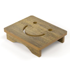 Y&M One Step Stool for Adults Seniors, Waterproof HDPE Stepping Stools with Non-Slip Foot, 3.5" Heavy Duty Bed Step for High Beds, Office, Kitchen, Living Room – Light Brown