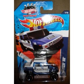 2011 Hot Wheels HW Main Street 1/10 Blue and White El Segundo Police Hummer H2 161/244