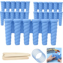 popsicles molds,Silicone Popsicle Molds, reusable popsicle tubes,Leak-Proof Seal, Easy Unmolding & Dishwasher Safe for Homemade Ice Pops (5 blues, sextet)