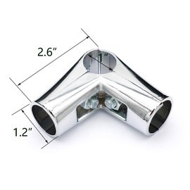 Cazlangtvy 4Pcs Aluminum Alloy Silver 25mm Round Pipe Connector Right Angle Tee, Frame Display Stand Assembly Combination Drying Rack Connection Fastening Joint