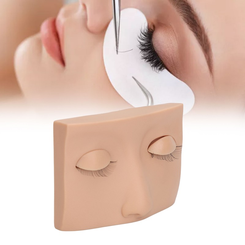 Eyelash Mannequin Head Practice Realistic Half Face Makeup Head Training