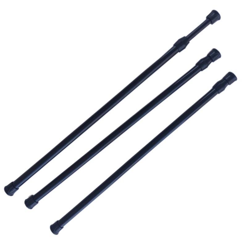Tension Curtain Rod for Window Cupboard Closet, Black Extendable Adjustable