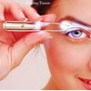 SZB Angled Tweezers LED Light Eyelashes Precision Beard Razor Stainless