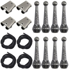 GORGECRAFT 4 Sets Iron Bolo Tie Findings Kit Bolo Tie Tips Replacement End Caps Kit Tie Buckle Accessories with 8Pcs Alloy Cord End 4Pcs Tie Slide Clasps 4Pcs Tips Cord for Bolo Tie Making (Gunmetal)