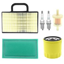 laffoonparts 698754 Air Filter Oil Filter with Fuel Filter Spark Plug Tune Up Kit, Replacement for Brigs-Straton 18-26 HP Intek V-Twins Lawn Mower Tractor, Replaces 492932S 492932