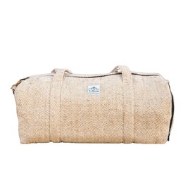 TruHemp Hemp Duffle Bag, Beige – Natural Travel Gym Bag with Shoe Compartment, Durable 30L Capacity with Dual YKK Zippered Sections