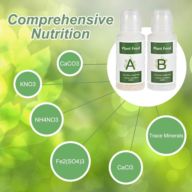 Tigvio 800ml Hydroponic Nutrients A&B for Aerogarden Plant Food Growth