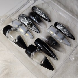 [Handmade Nail Tips] Untitled - Coffin Egg / [수제네일팁] 무제 - 코핀에그