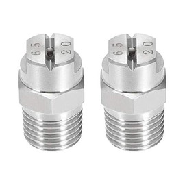 uxcell Flat Fan Spray Tip - 1/4BSPT Male Thread 304 Stainless Steel Nozzle - 65 Degree 2.8mm Orifice Diameter - 2 Pcs