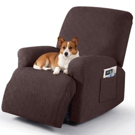 Timeles Extra Wide Recliner Chair Cover Reclining Couch Cover Sofa Slipcover Stretch Soft Washable (Single-Seater Oversized, Coffee)