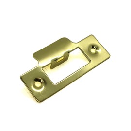 Brassed Strike Plates Single for Mortise Lock or Tubular Latch Pack of 1 (Single Strike Plate)