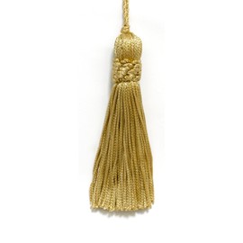 DÉCOPRO Set of 10 Light Gold Crown Head Chainette Tassels / 4 Inch Long with 2 Inch Loop / Basic Trim Collection / Style# CT04 Color: Light Gold - B7