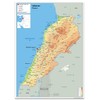 Physical Map of Lebanon - Size A1-59.4 x 84.1cm -