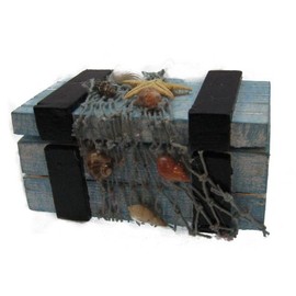 Wood Medium Chest Paint Finish 4 Inch W Nautical Tropical Home Decor