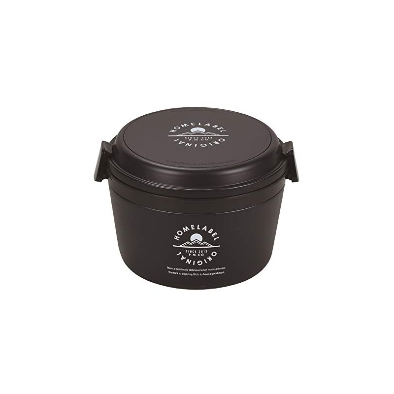 Pearl Metal Home Label HB-4742 Bowl Lunch Jar, 1060 Black