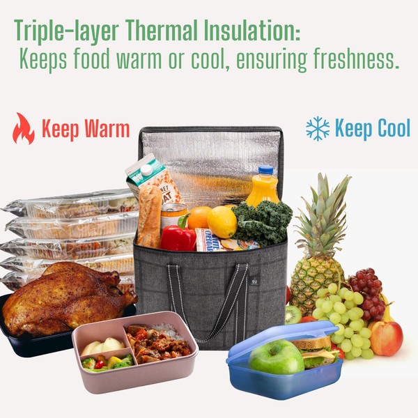 VENO VENO 2 Pack Cooler Bag and Insulated Grocery Bags