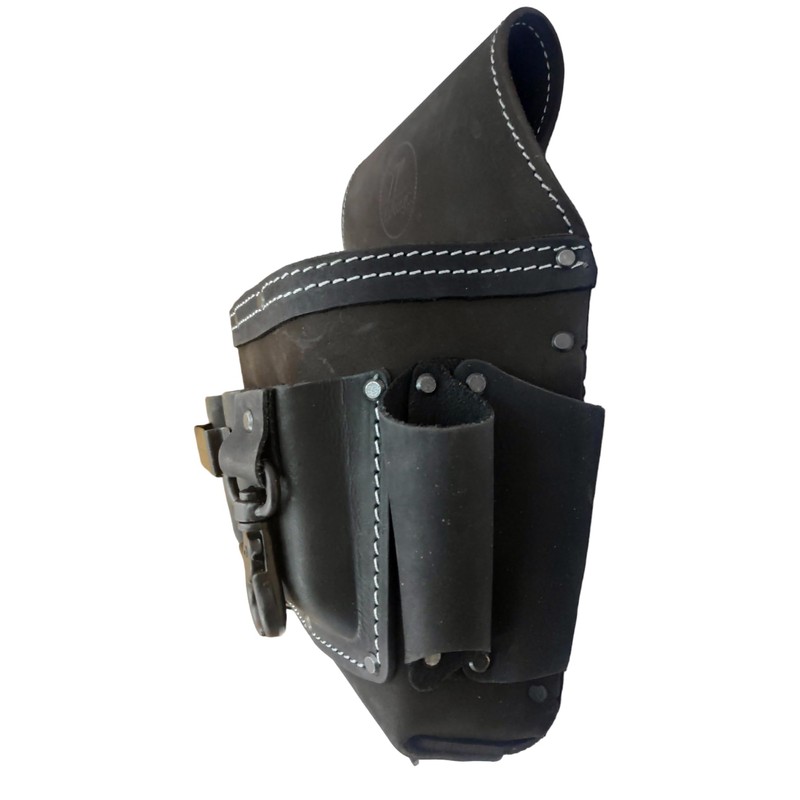 Zeluga 20-386 6 Pocket Nubuck Saddle Leather Electrician Tool Pouch,